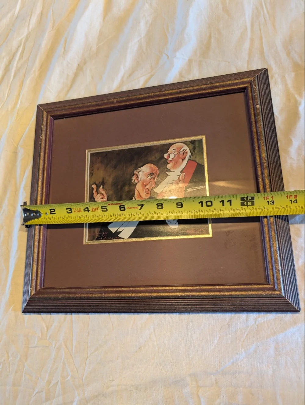 2/50$ Vintage Brown  Courtroom Caricature Painting By Normand Hudon - Picture 5 of 6